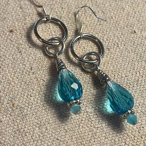 Light Blue Teardrop Earrings.